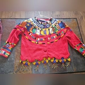 Michael Simon Vintage Multicolor Beaded Sweater